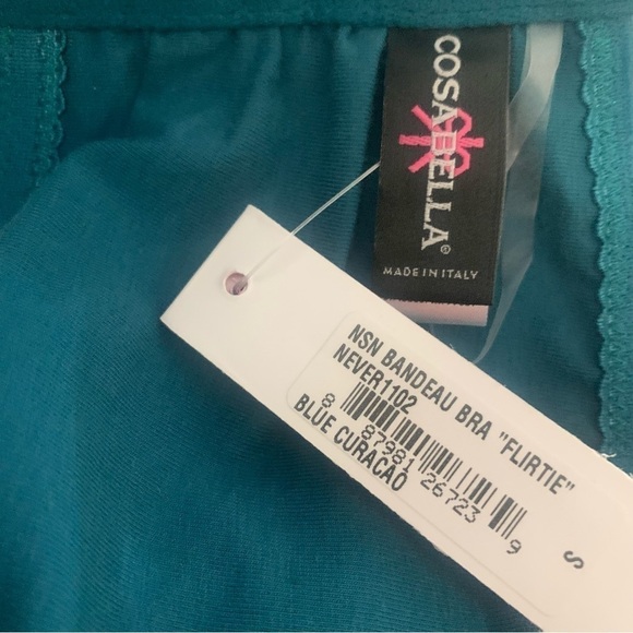 Cosabella Never Say Never Bandeau Bra Flirtie Blue Curacao - Picture 4 of 6